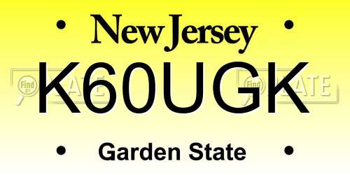 K60UGK New Jersey License Plate