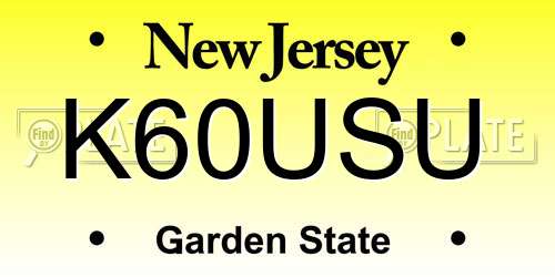 K60USU New Jersey License Plate