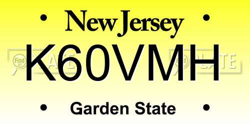 K60VMH New Jersey License Plate