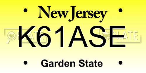 K61ASE New Jersey License Plate