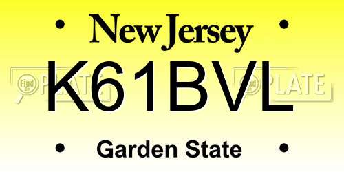 K61BVL New Jersey License Plate