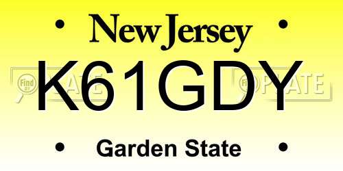 K61GDY New Jersey License Plate