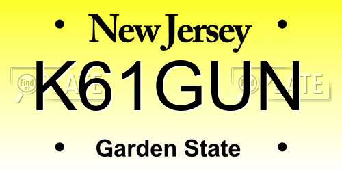 K61GUN New Jersey License Plate