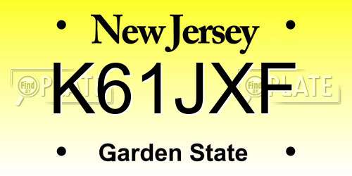 K61JXF New Jersey License Plate