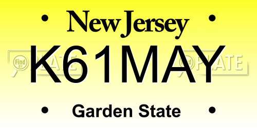 K61MAY New Jersey License Plate
