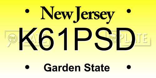 K61PSD New Jersey License Plate