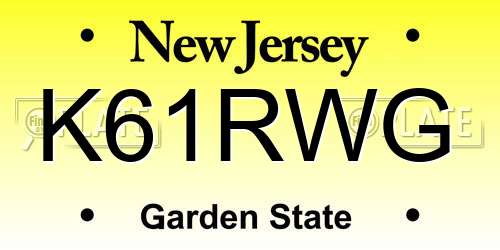 K61RWG New Jersey License Plate