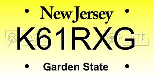K61RXG New Jersey License Plate