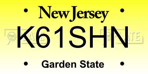 K61SHN New Jersey License Plate