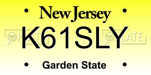 K61SLY New Jersey License Plate