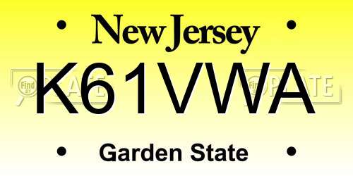 K61VWA New Jersey License Plate