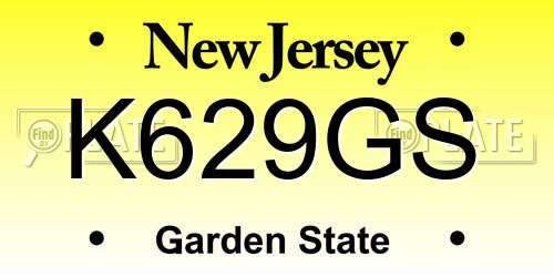 K629GS New Jersey License Plate