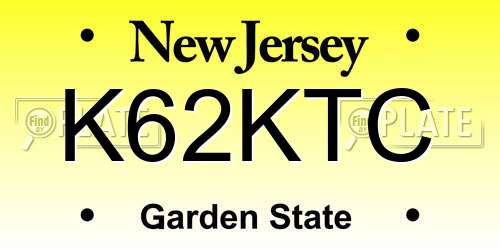 K62KTC New Jersey License Plate