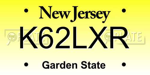 K62LXR New Jersey License Plate