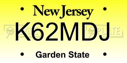 K62MDJ New Jersey License Plate