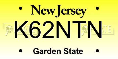 K62NTN New Jersey License Plate