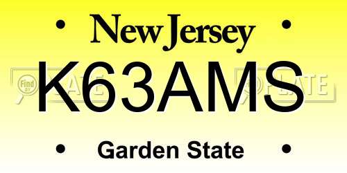 K63AMS New Jersey License Plate