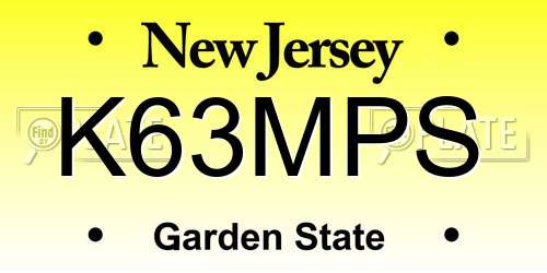 K63MPS New Jersey License Plate