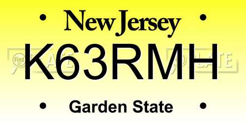 K63RMH New Jersey License Plate