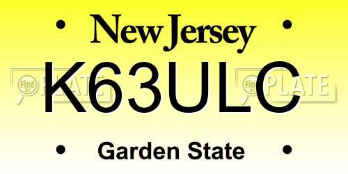 K63ULC New Jersey License Plate