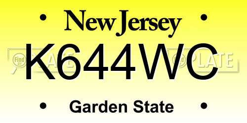 K644WC New Jersey License Plate