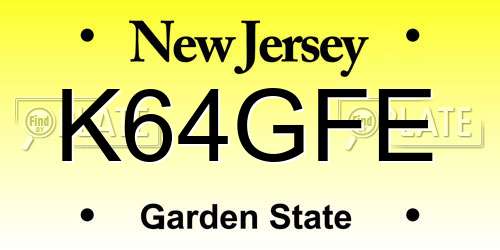 K64GFE New Jersey License Plate