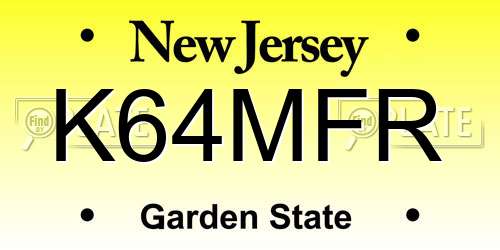 K64MFR New Jersey License Plate
