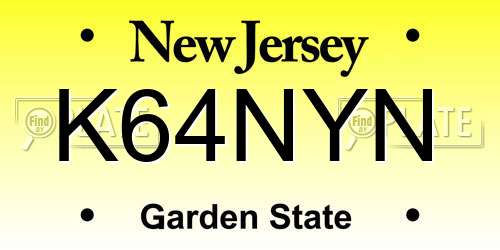 K64NYN New Jersey License Plate
