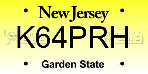 K64PRH New Jersey License Plate