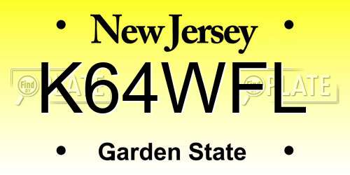 K64WFL New Jersey License Plate