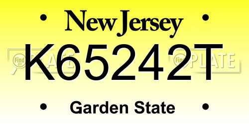 K65242T New Jersey License Plate
