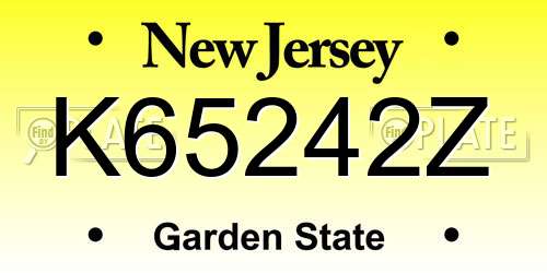 K65242Z New Jersey License Plate