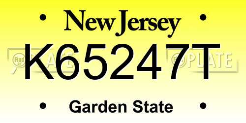 K65247T New Jersey License Plate