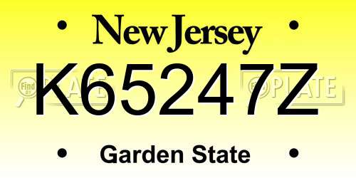 K65247Z New Jersey License Plate