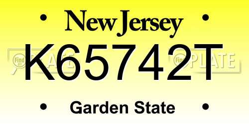 K65742T New Jersey License Plate