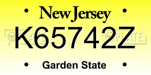 K65742Z New Jersey License Plate