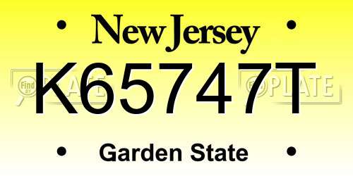 K65747T New Jersey License Plate