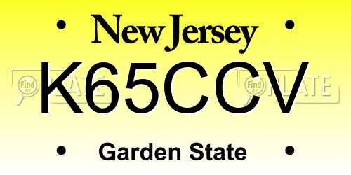 K65CCV New Jersey License Plate