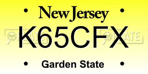 K65CFX New Jersey License Plate