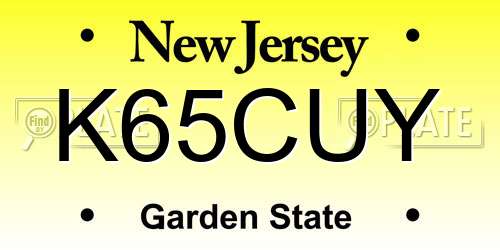 K65CUY New Jersey License Plate