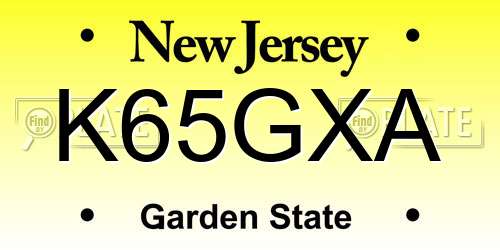 K65GXA New Jersey License Plate