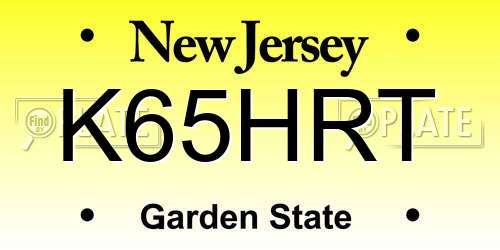 K65HRT New Jersey License Plate