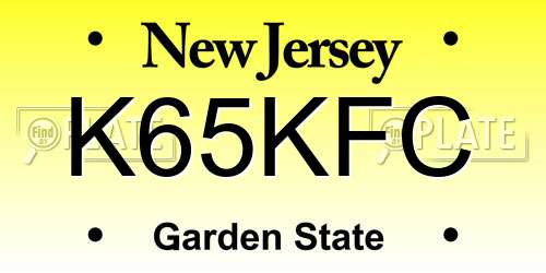K65KFC New Jersey License Plate