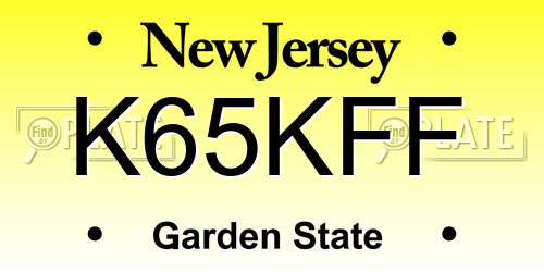 K65KFF New Jersey License Plate