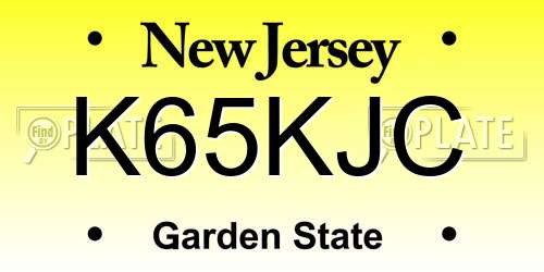 K65KJC New Jersey License Plate