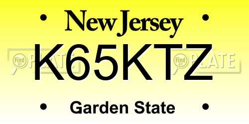K65KTZ New Jersey License Plate