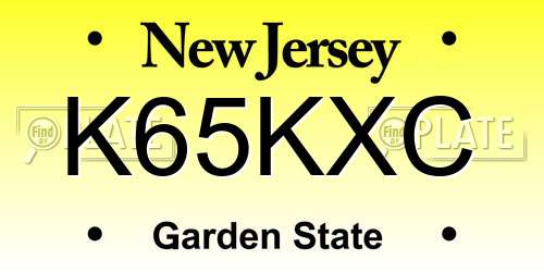 K65KXC New Jersey License Plate