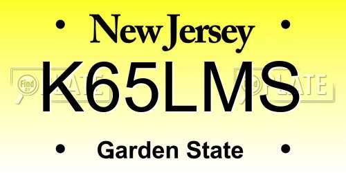 K65LMS New Jersey License Plate