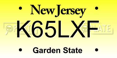 K65LXF New Jersey License Plate