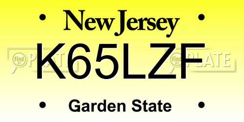 K65LZF New Jersey License Plate